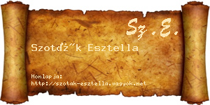 Szoták Esztella névjegykártya
